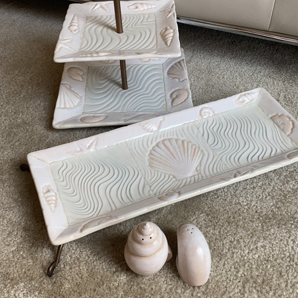 Ocean Shell Rectangular Cheese Fruit Plate Platter